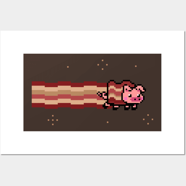 Pig Bacon Pixel Wall Art by vo_maria